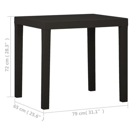 Mesa De Jardín De Plástico Gris Antracita 79X65X72 Cm
