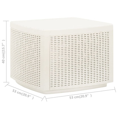 Mesa De Jardín Plástico Blanco 53X53X40 Cm