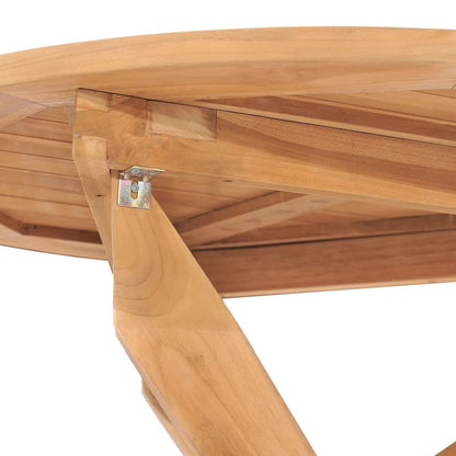 Mesa De Comedor De Jardín Madera Maciza De Teca Ø