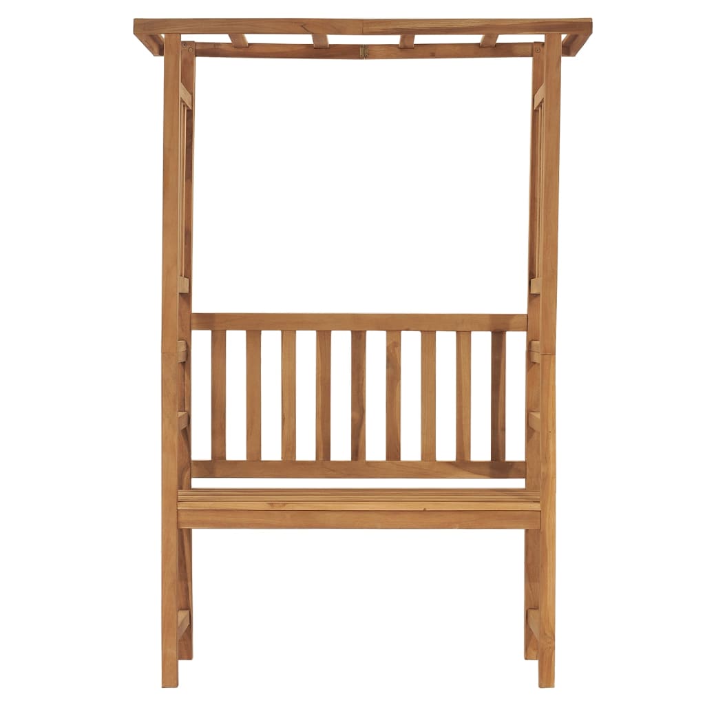 Banco De Jardín Con Pérgola De Madera Maciza De Teca 115 Cm