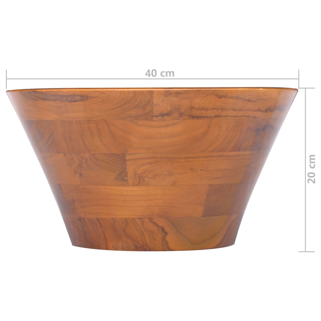 Lavabo De Madera Maciza De Teca Φ40X20 Cm