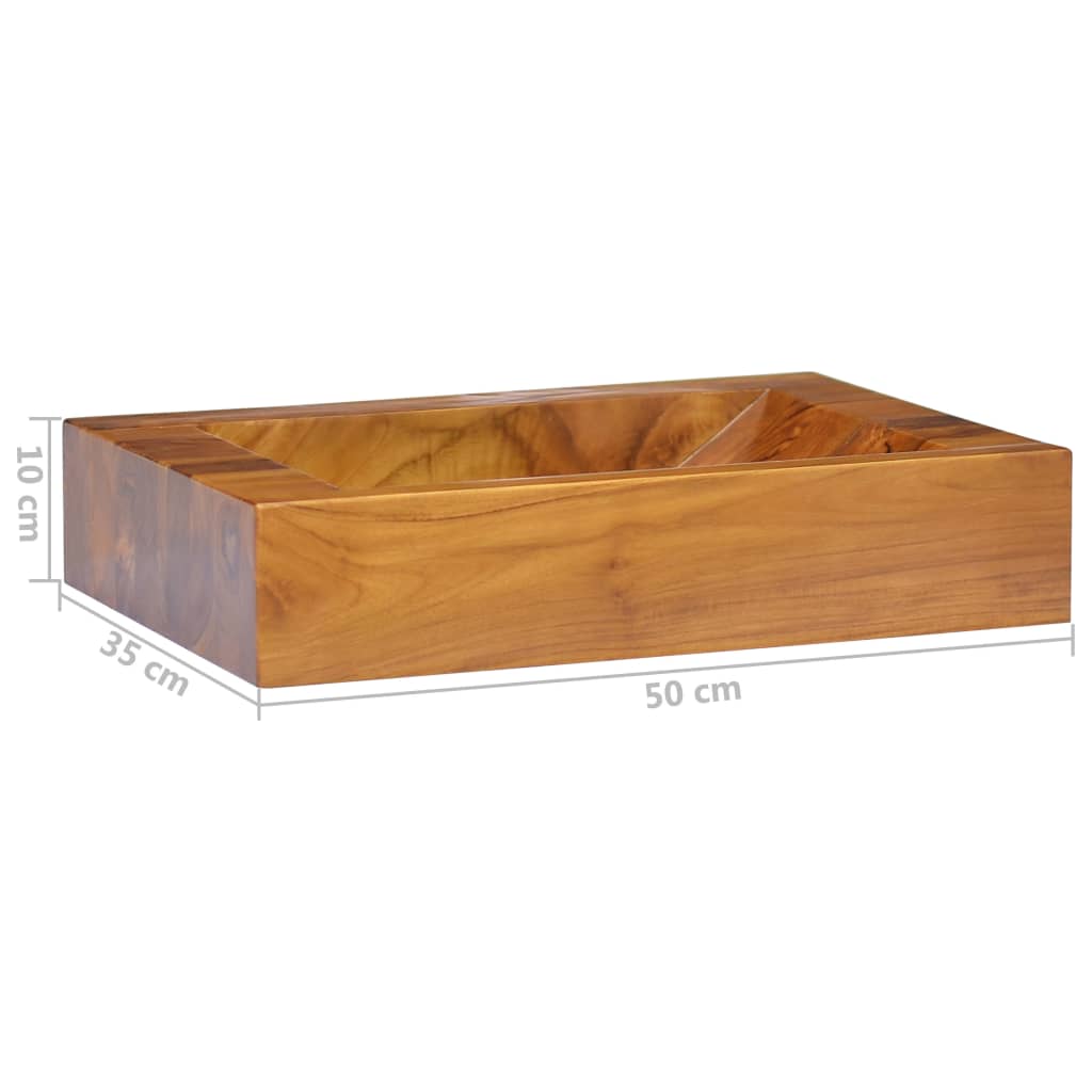 Lavabo De Madera Maciza De Teca 50X35X10 Cm