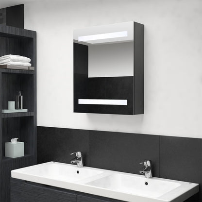 Armario De Baño Con Espejo Led 50X14X60 Cm