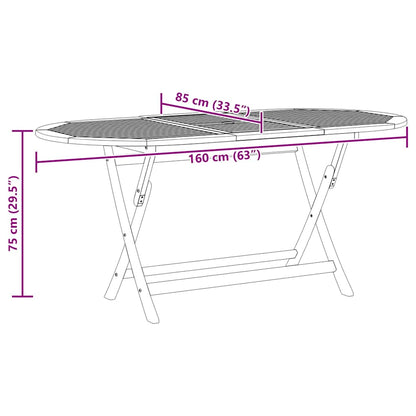 Mesa Jardín Plegable Madera Maciza De Eucalipto