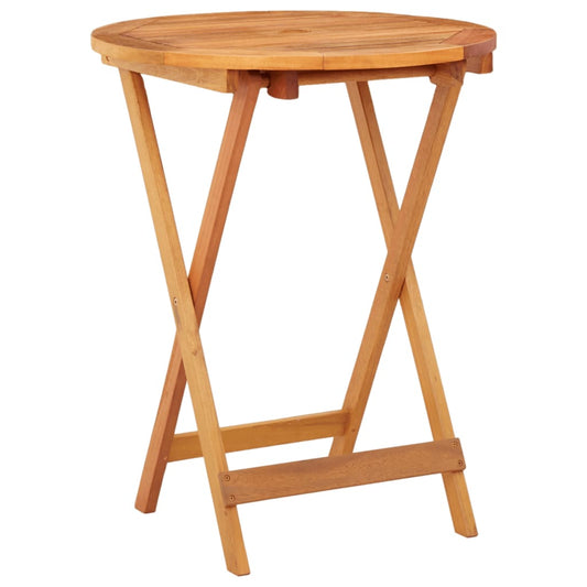 Mesa Jardín Plegable Madera Maciza De Eucalipto Ø60X75 Cm