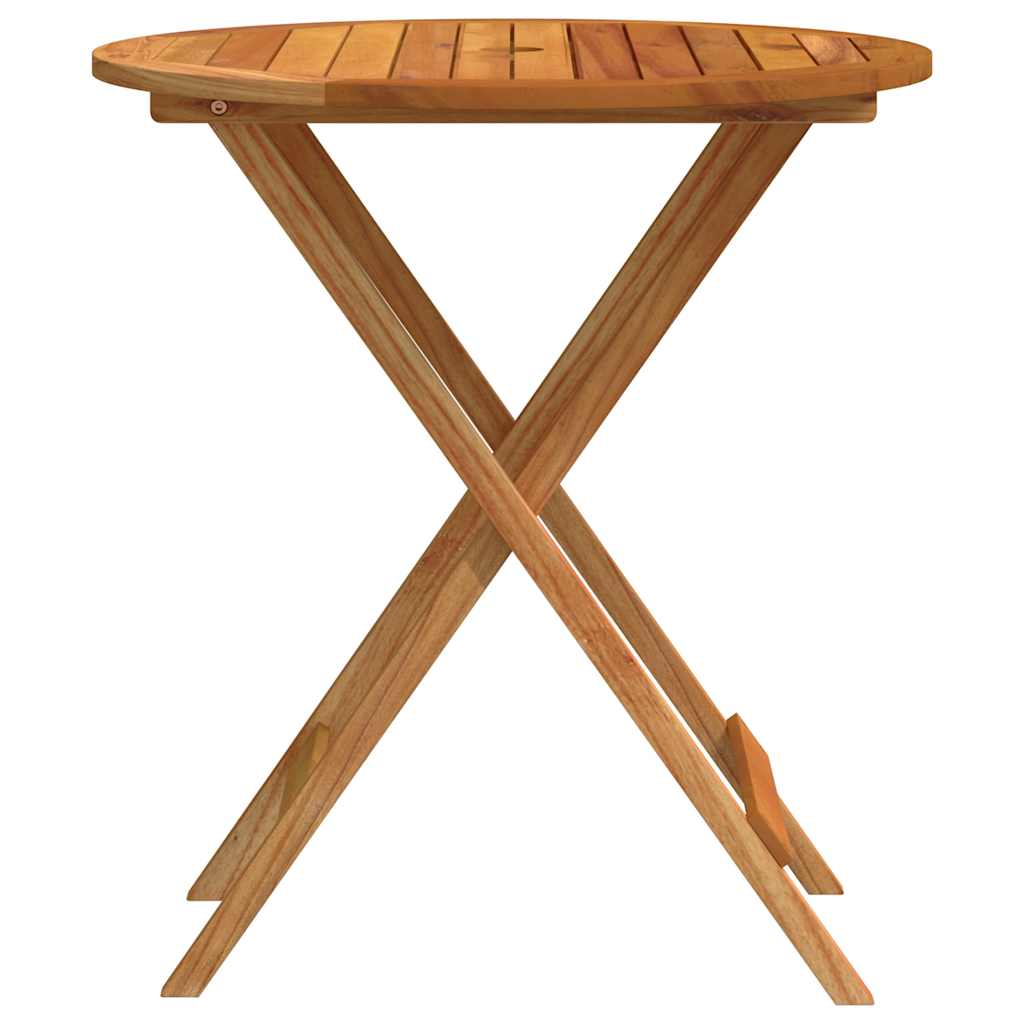 Mesa Jardín Plegable Madera Maciza De Eucalipto Ø60X75 Cm