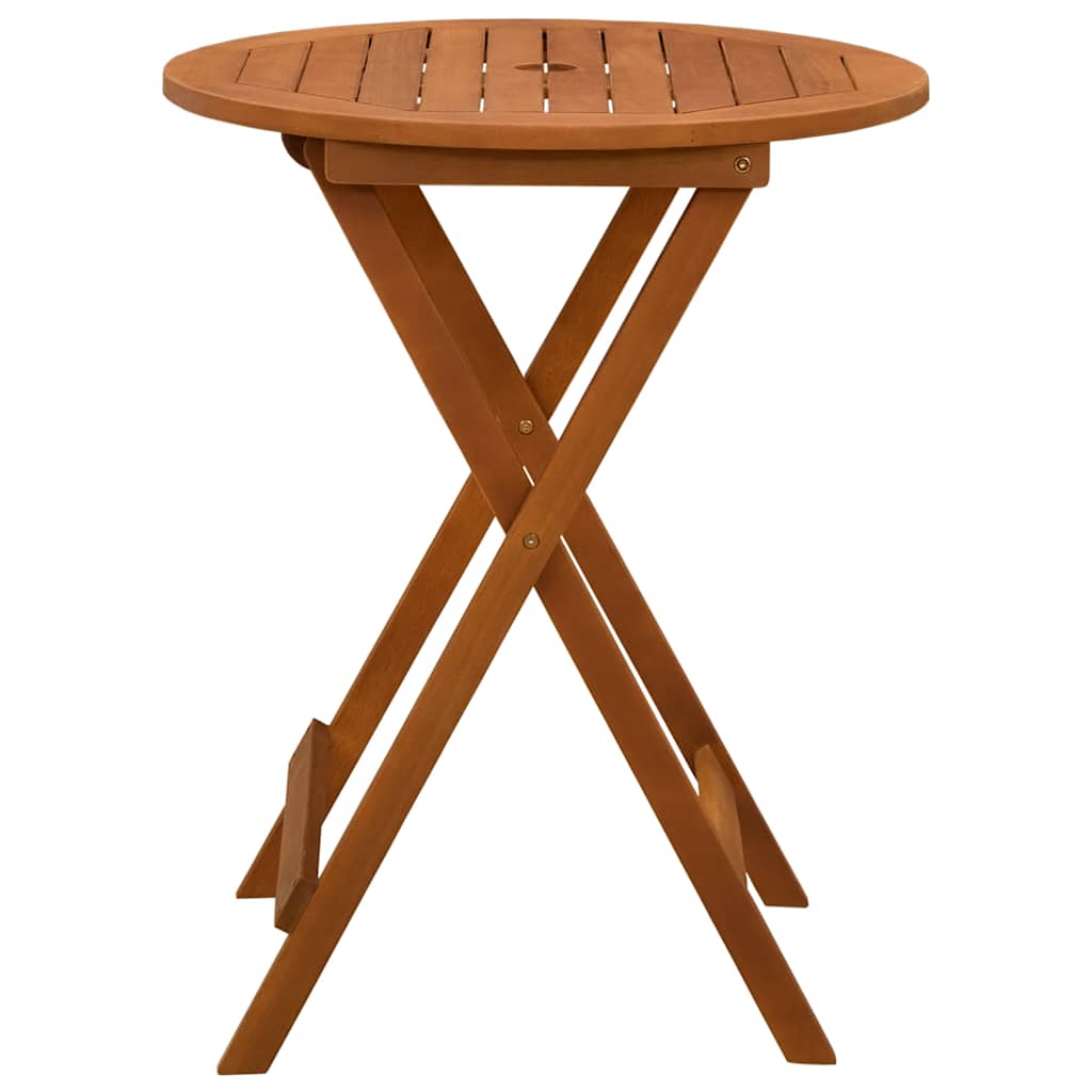 Mesa Jardín Plegable Madera Maciza De Eucalipto Ø60X75 Cm