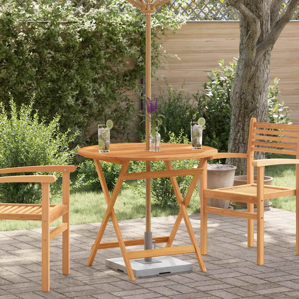 Mesa Jardín Plegable Madera Maciza De Eucalipto Ø60X75 Cm