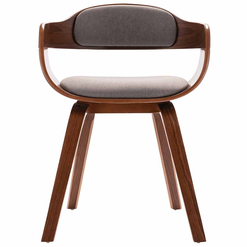 Silla De Comedor De Madera Curvada Y Tela Gris