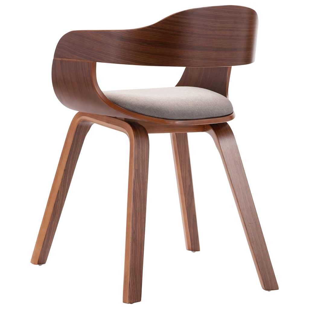 Silla De Comedor De Madera Curvada Y Tela Gris