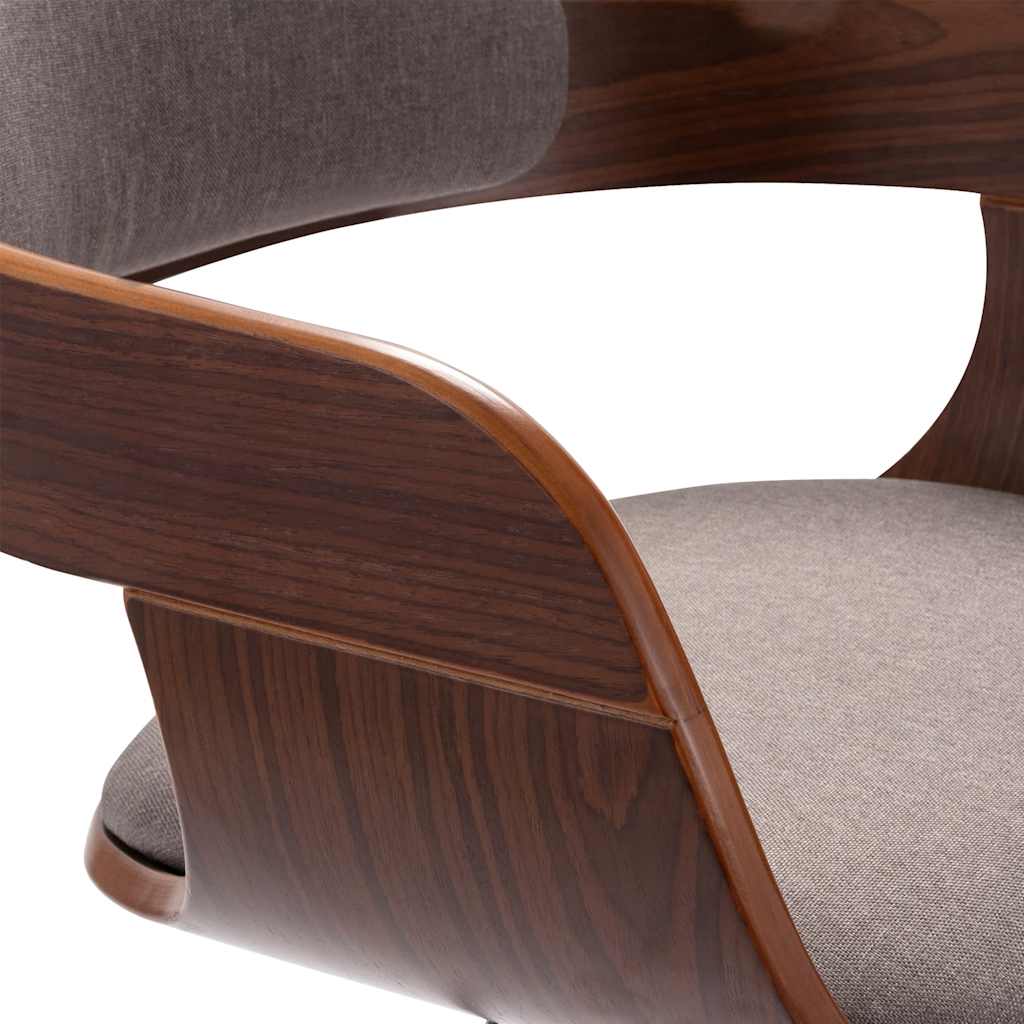 Silla De Comedor De Madera Curvada Y Tela Gris