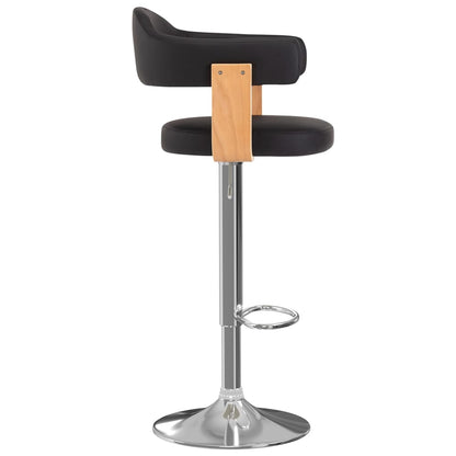 Taburetes De Cocina 2 Uds Cuero Sintético Madera Curvada
