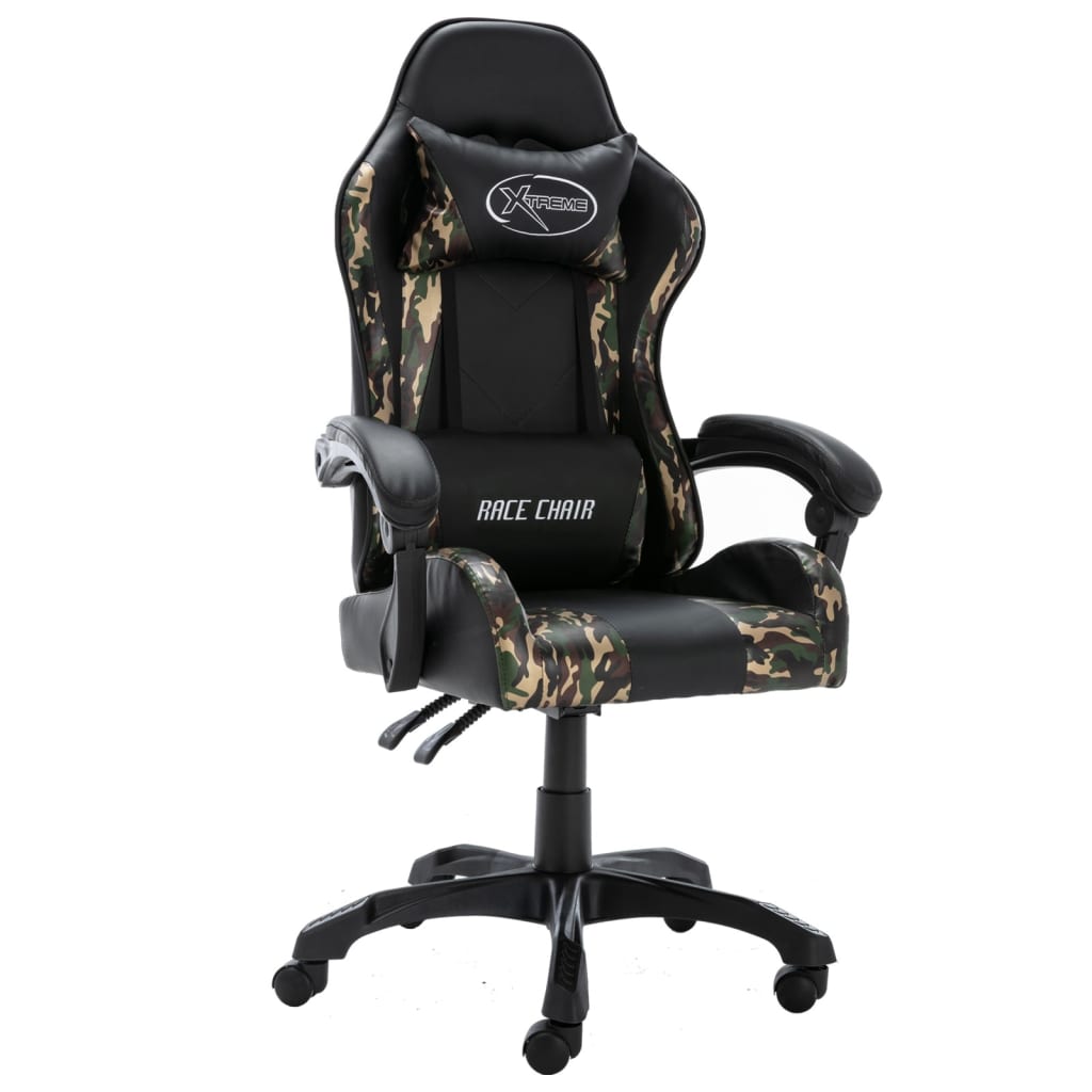 Silla Gaming Cuero Sintético Negro Y Camuflaje
