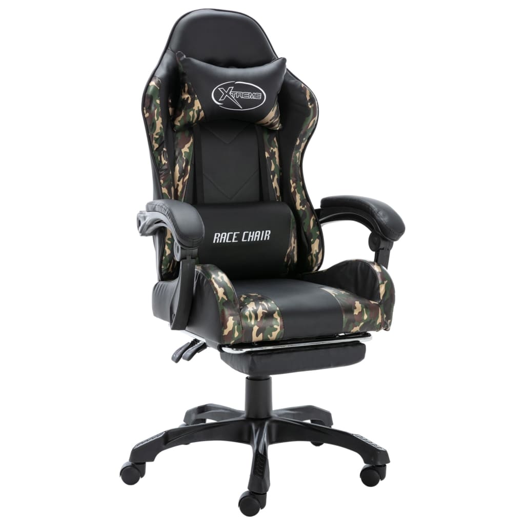 Silla Gaming Cuero Sintético Negro Y Camuflaje