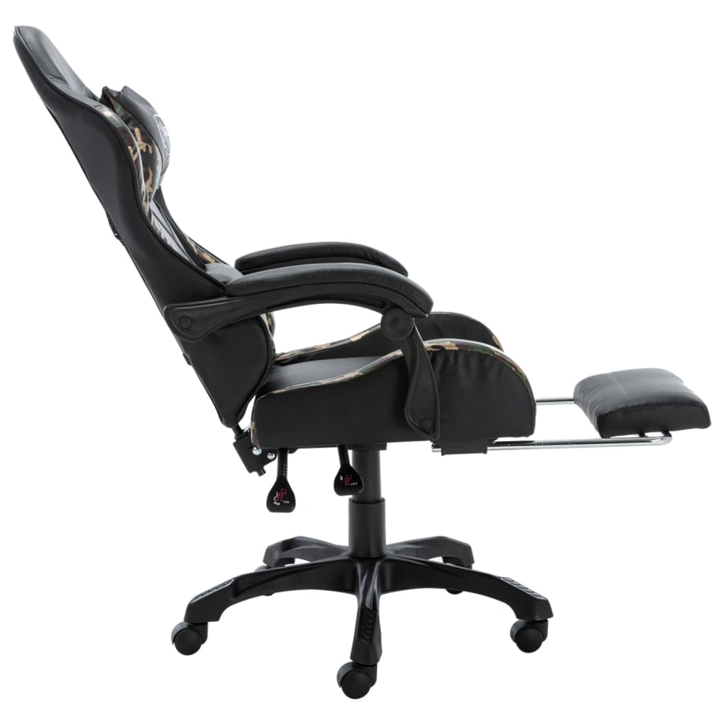 Silla Gaming Cuero Sintético Negro Y Camuflaje