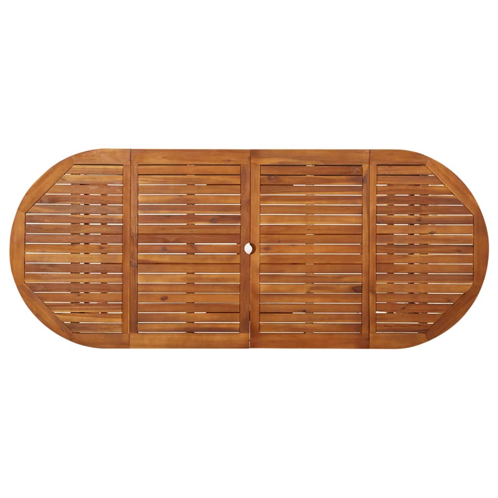 Mesa De Comedor Jardín Madera Maciza De Acacia