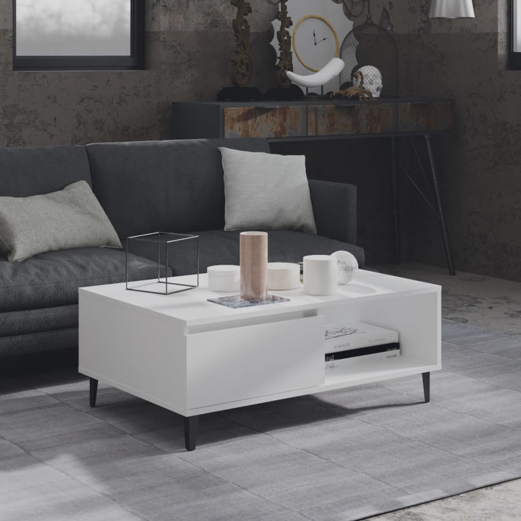 Mesa De Centro Madera Contrachapada Color Roble 90X60X35 Cm