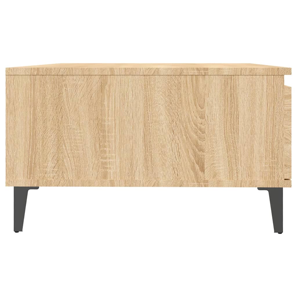 Mesa De Centro Madera Contrachapada Color Roble 90X60X35 Cm