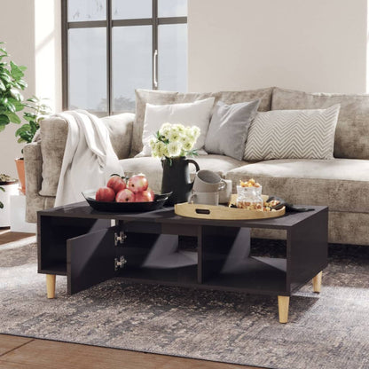 Mesa De Centro Madera Contrachapada Gris Brillo 103,5X60X35 Cm