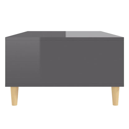 Mesa De Centro Madera Contrachapada Gris Brillo 103,5X60X35 Cm