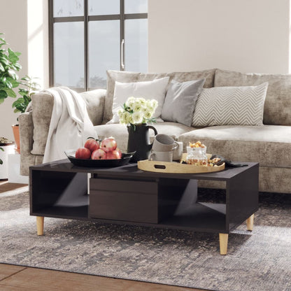 Mesa De Centro Madera Contrachapada Gris Brillo 103,5X60X35 Cm