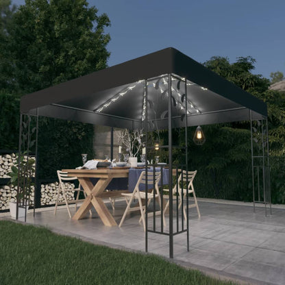 Carpa Cenador De Jardín Con Tira De Luz Led 3X3 M
