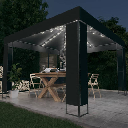 Cenador Con Doble Techo Y Tira De Luces Led 3X3 M