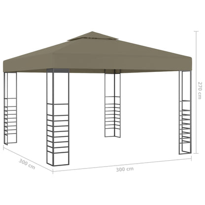 Carpa Cenador De Jardín Con Tira De Luz Led 3X3M 180 G/M²