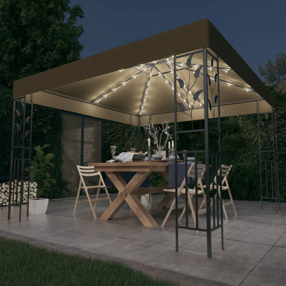 Carpa Cenador De Jardín Con Tira De Luz Led 3X3 M