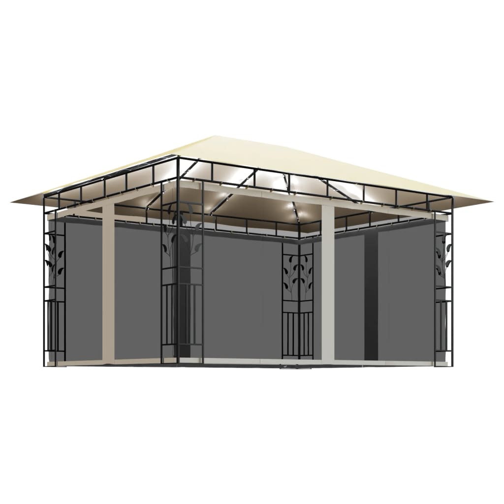 Cenador Con Mosquitera Y Tira Luz Led 4X3X2,73M 180 G/M²