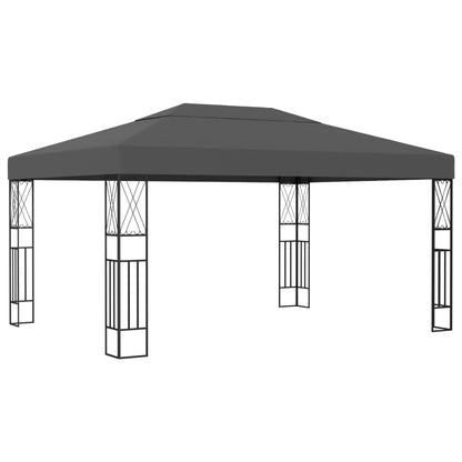 Cenador Con Tira De Luces Led Tela Gris