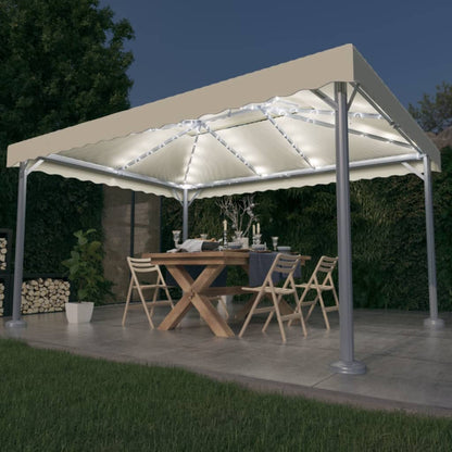 Cenador Con Tira De Luces Led Aluminio 400X300 Cm