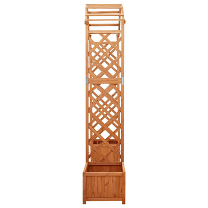 Pérgola De Jardín Con Jardinera Madera Maciza De Abeto