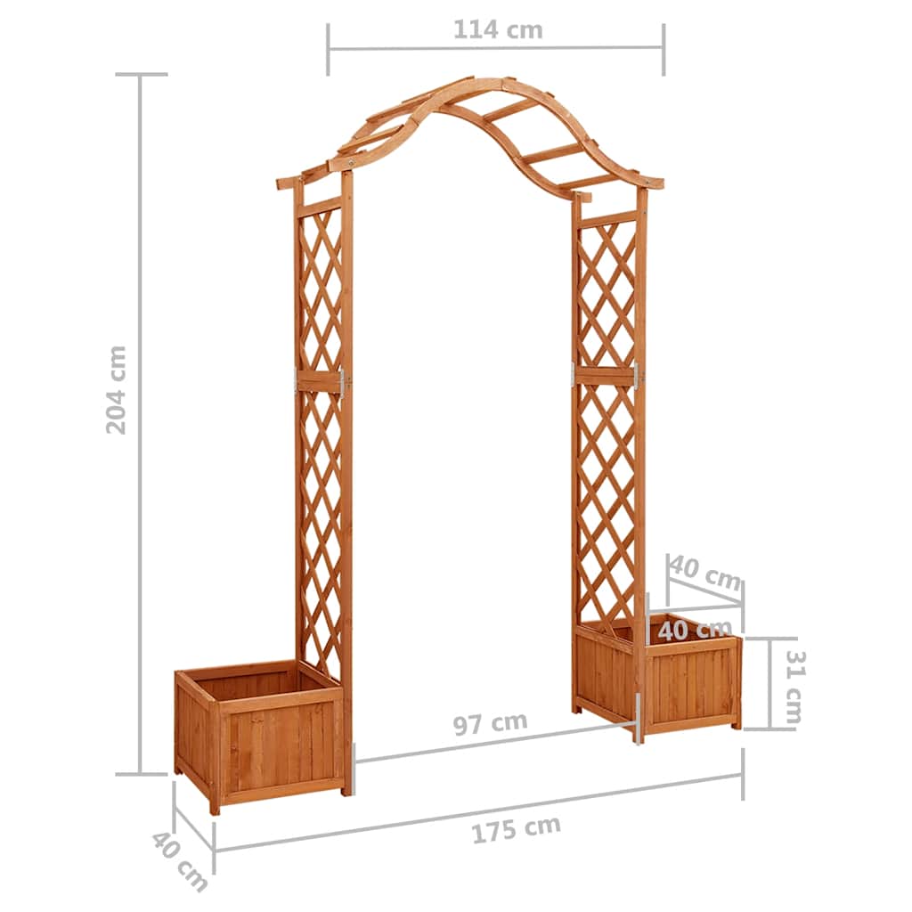 Pérgola De Jardín Con Jardinera Madera Maciza De Abeto
