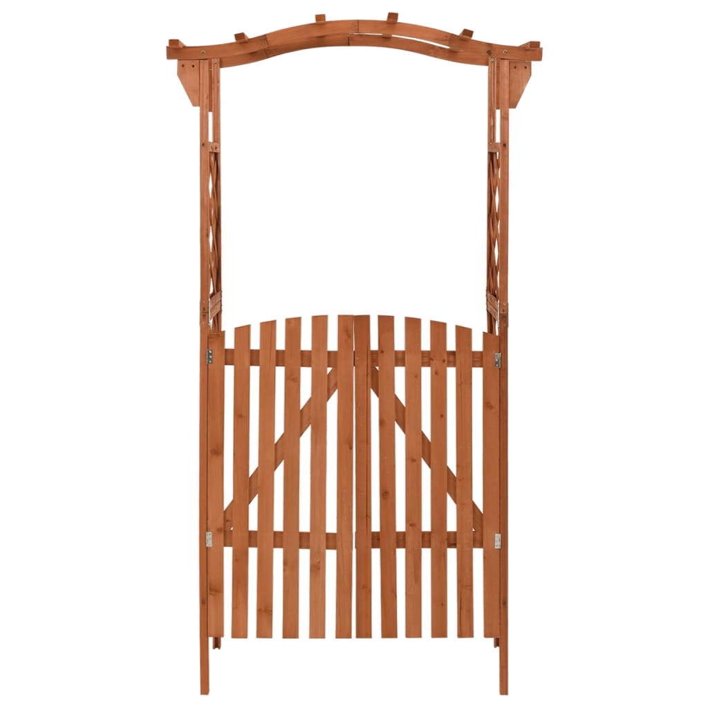 Pérgola Con Puerta Madera Maciza De Abeto 116X40X204 Cm