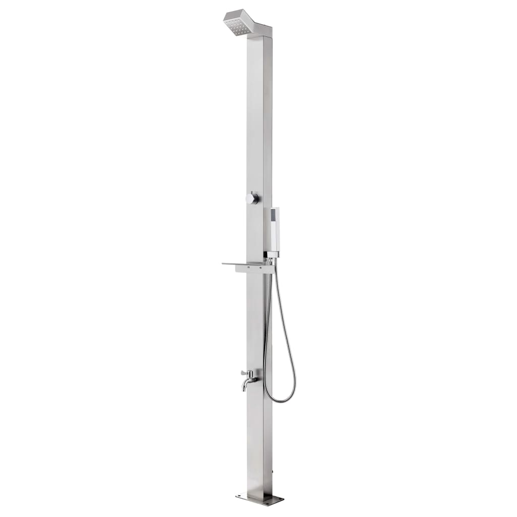 Ducha De Jardín Con Base 225 Cm Acero Inoxidable
