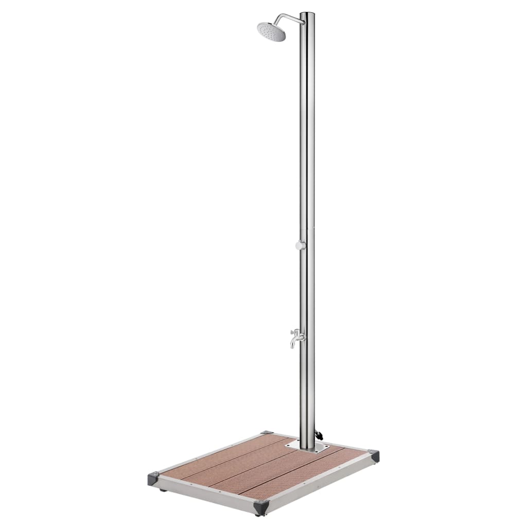 Ducha De Jardín Con Base 220 Cm Acero Inoxidable
