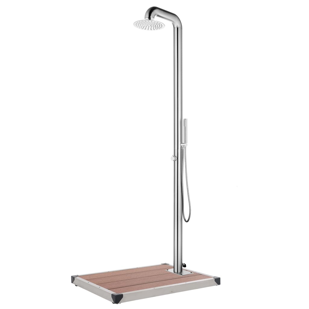 Ducha De Jardín Con Base 230 Cm Acero Inoxidable