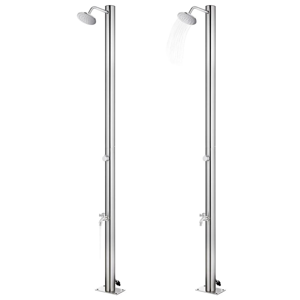 Ducha De Jardín Con Base 220 Cm Acero Inoxidable