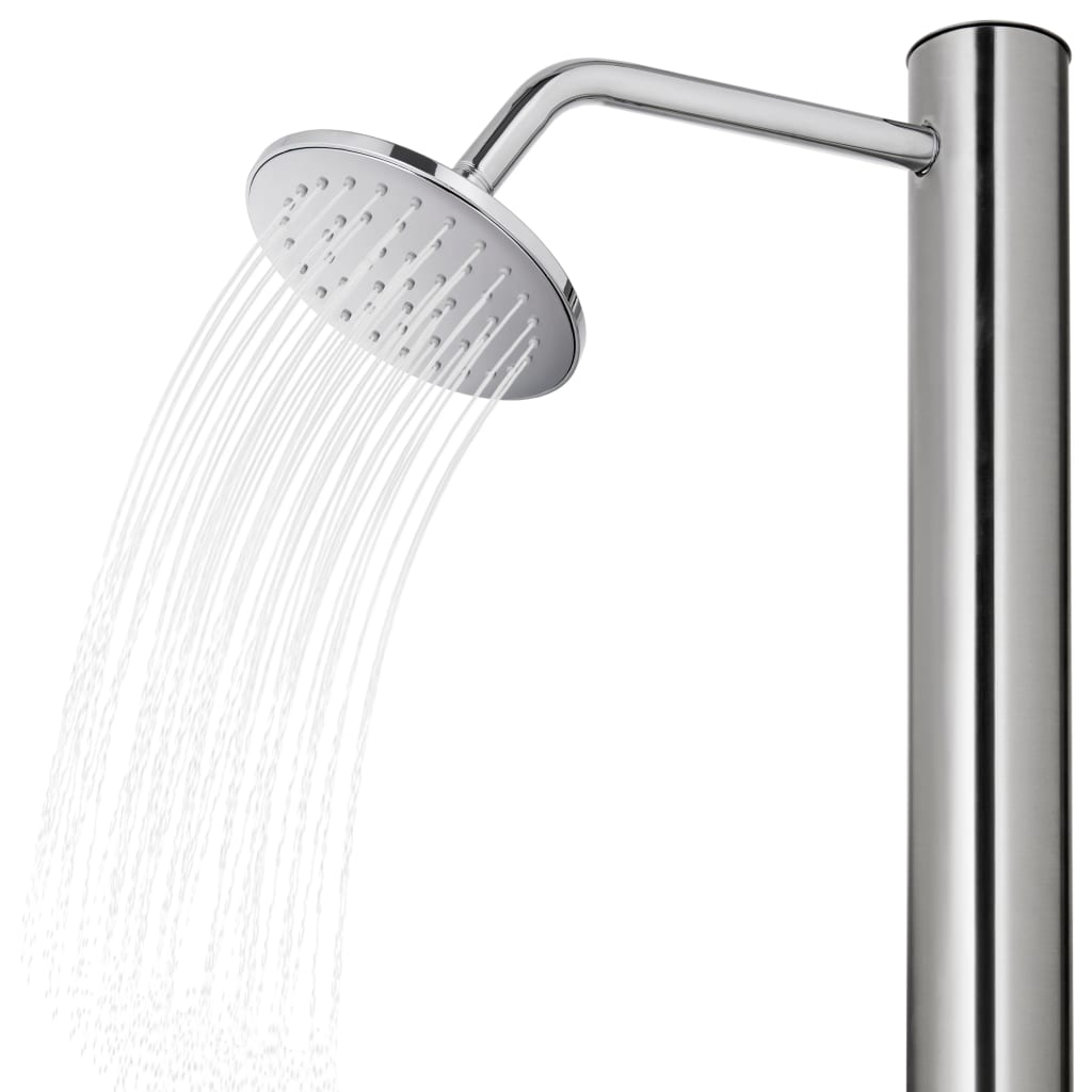 Ducha De Jardín Con Base 220 Cm Acero Inoxidable