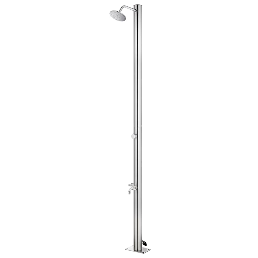 Ducha De Jardín Con Base 220 Cm Acero Inoxidable