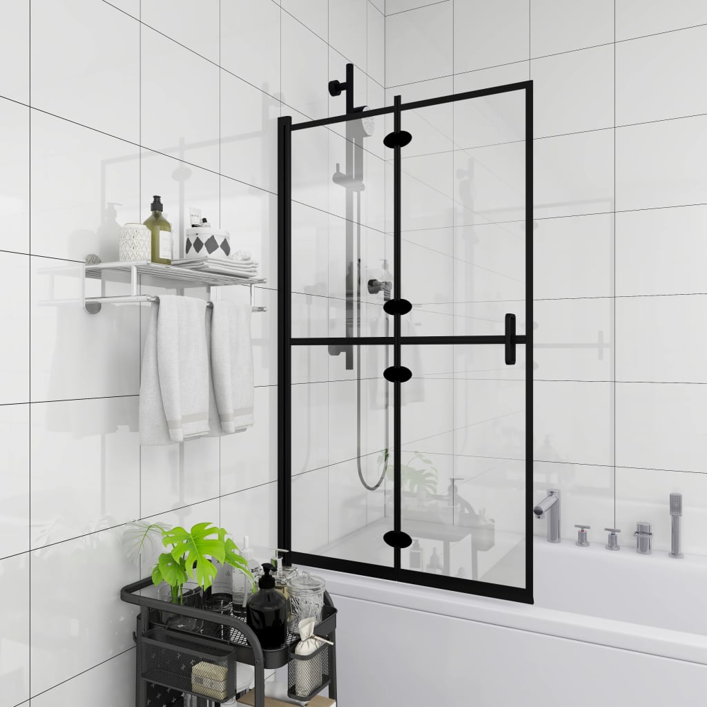 Mampara De Ducha Plegable Esg Negro