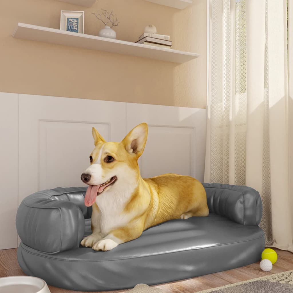 Cama Para Perros De Espuma Cuero Sintético