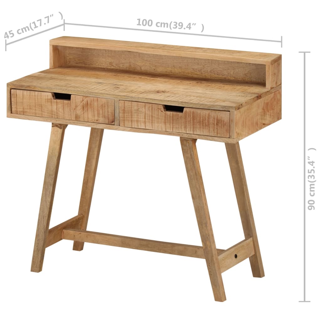 Escritorio De Madera De Mango Rugosa 100X45X90 Cm