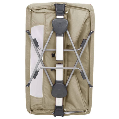 Cuna Con Colchón Tela De Lino Gris Taupe