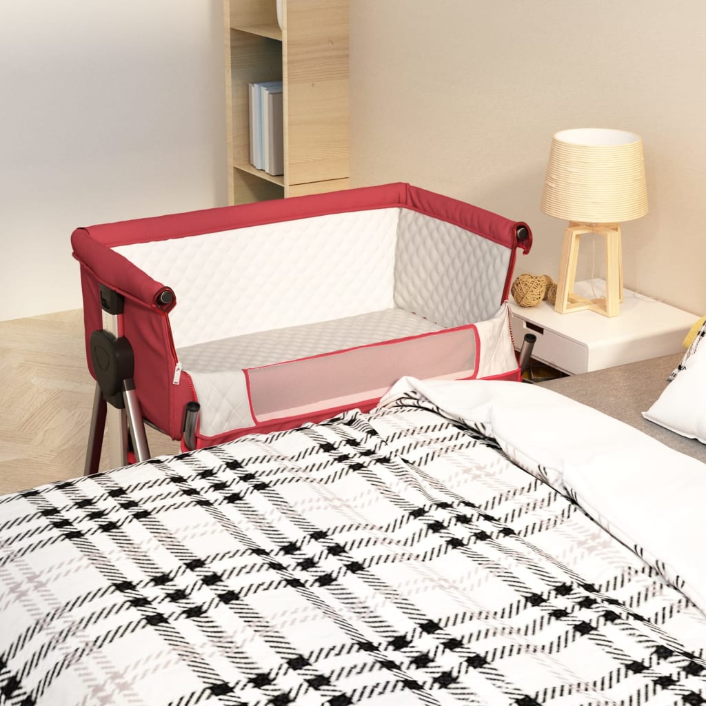 Cuna Con Colchón Tela De Lino Gris Taupe