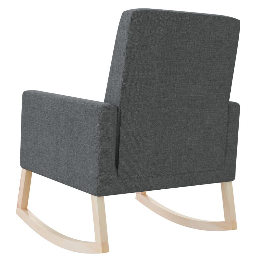 Silla Mecedora De Tela Gris Oscura