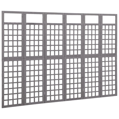 Biombo/Enrejado De 6 Paneles Madera De Abeto