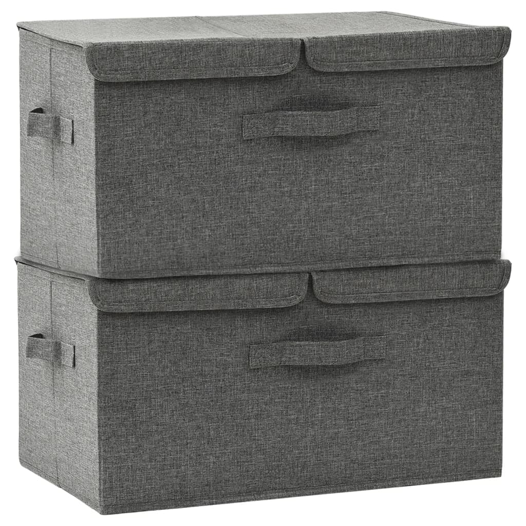 Cajas De Almacenaje 2 Unidades Tela Gris