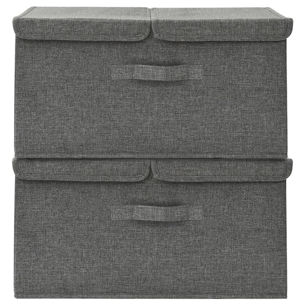 Cajas De Almacenaje 2 Unidades Tela Gris
